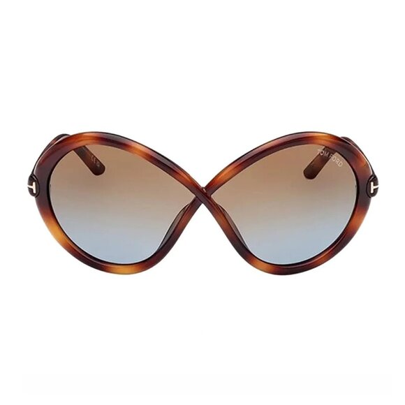 NEW TOM FORD FT1070/S 53F SUNGLASSES TF1070 53F HAVANA WOMEN GEOMETRIC EYEWEAR